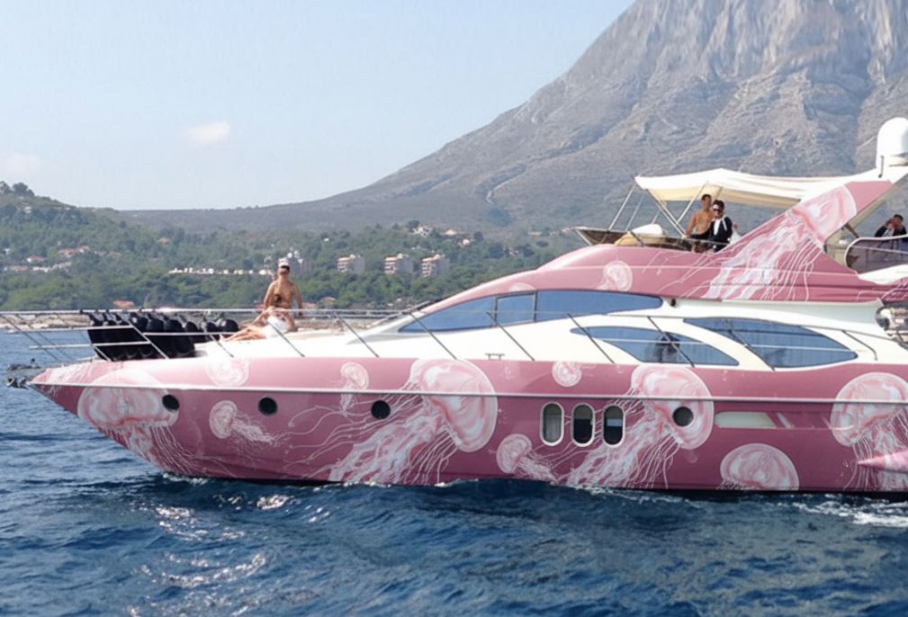 Technical vinyl for transport boat jellyfish